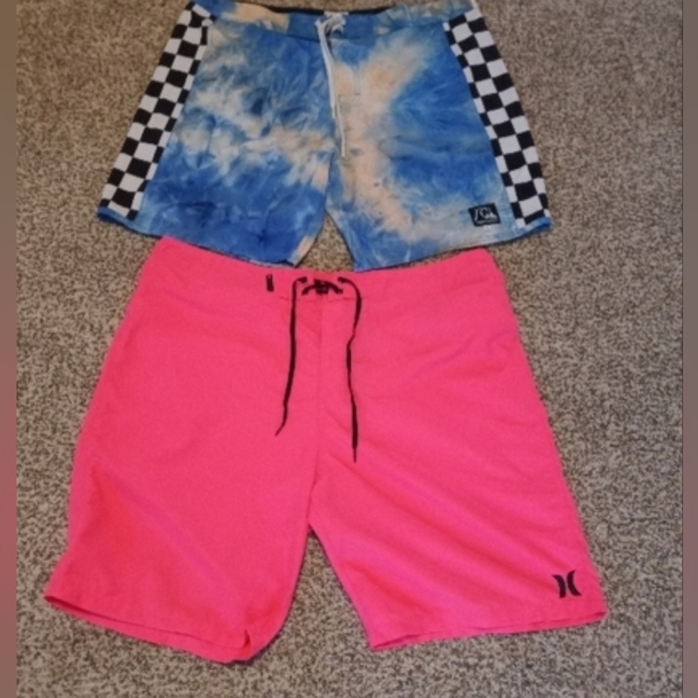 Men's Hurley And Quick Silver Board Shorts